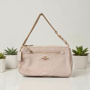Coach Snakeskin Embossed Shoulder Bag